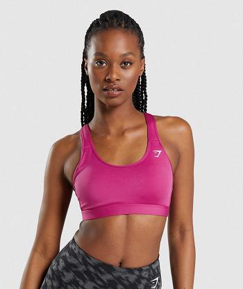 Staniki Sportowe Damskie Gymshark Scoop Neck Różowe | PL 2954FDN